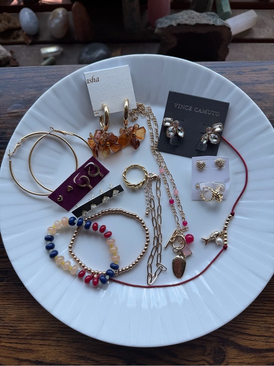 Nordstrom Jewelry - Gold Jewelry Lot Earrings/Necklace/Bracelet Rings